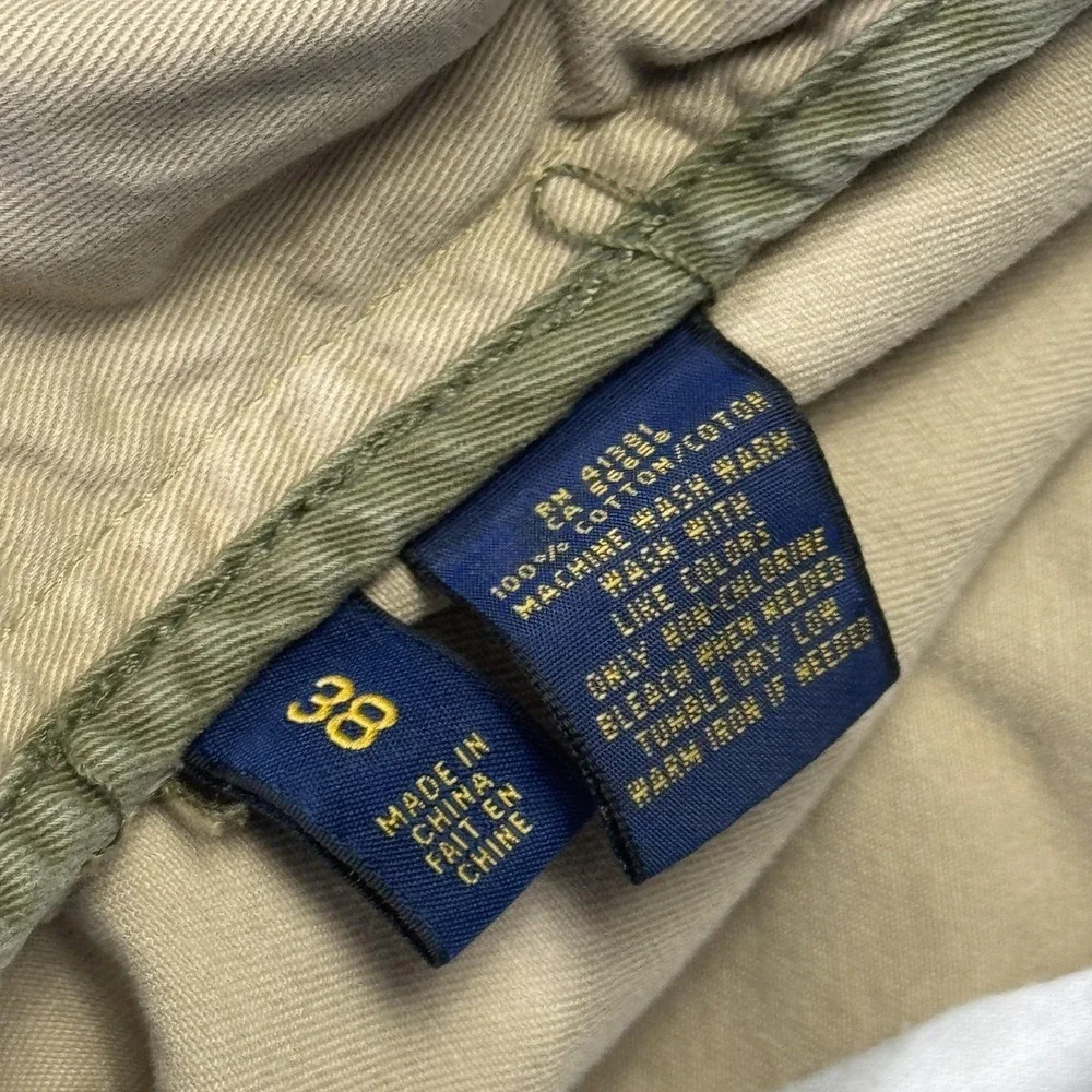 Polo Ralph Lauren Cargo Shorts Mens 38 Beige Canvas Military 10